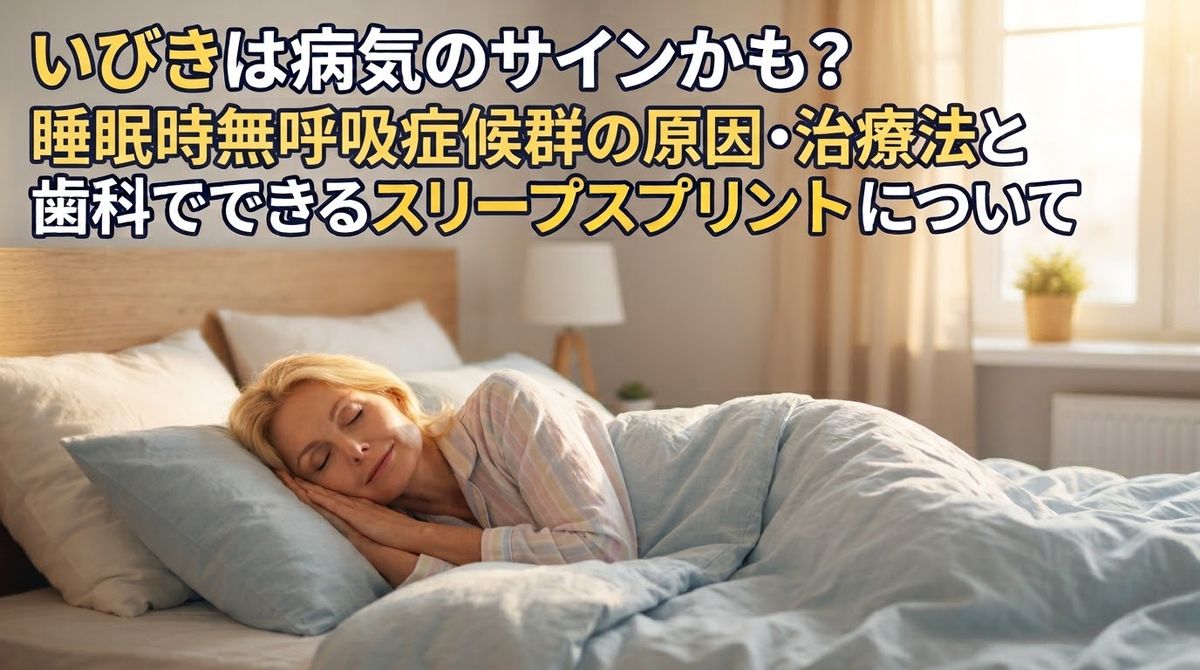 いびきは病気のサインかも？睡眠時無呼吸症候群の原因・治療法と歯科でできるスリープスプリントについて
